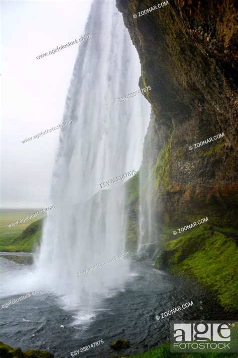 Seljalandsfoss Is One Of The Most Famous Waterfalls Of Iceland Stock