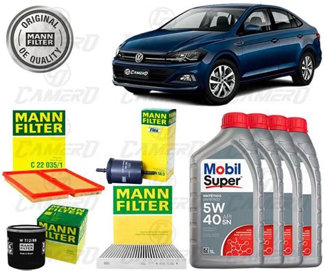 Kit Troca De Óleo 5w40 e Filtros Vw Virtus 1 0 TSi 2021 2022 MANN