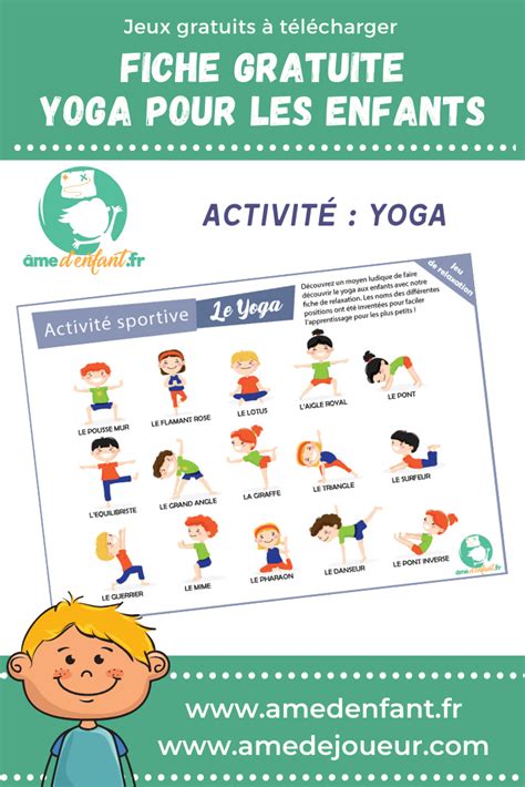 La Fiche De Yoga Pour Enfants Artofit