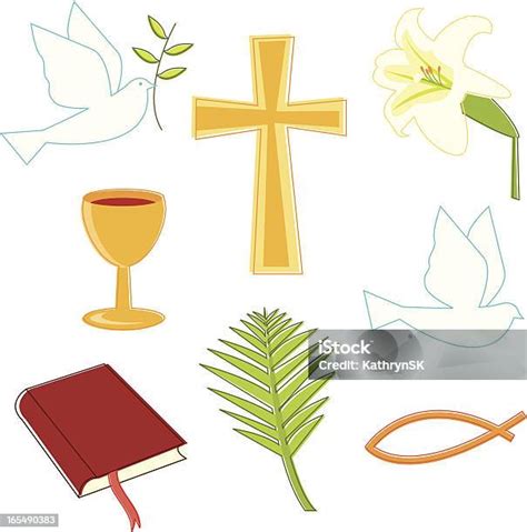 Christianity Symbols Stock Illustration - Download Image Now - Communion, Chalice, Bible - iStock