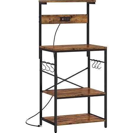 Amazon Usikey Kitchen Baker S Rack Coffee Bar With Hooks