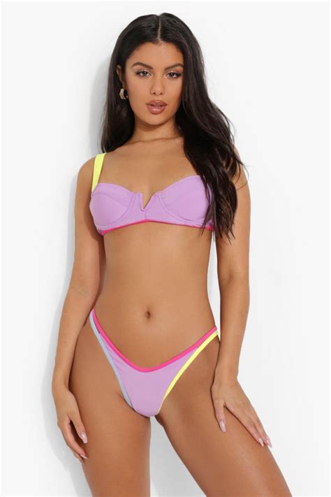 Womens Fuller Bust Binding Underwire Bikini Top Boohoo Uk