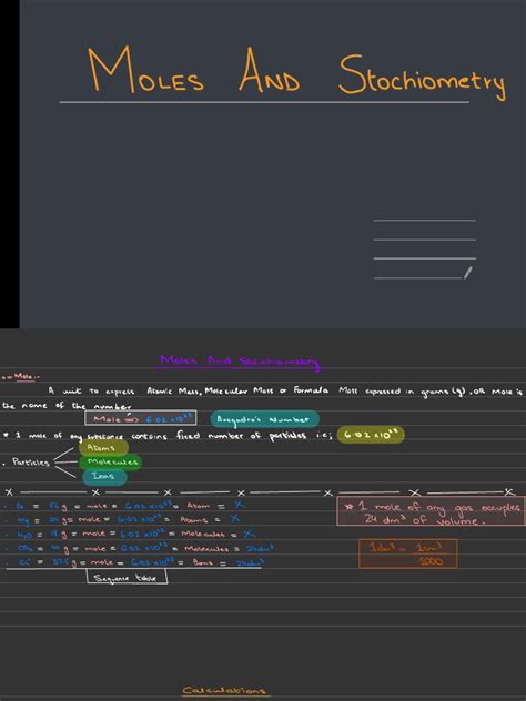 Moles and Stoichiometry | PDF | Stoichiometry | Mole (Unit)