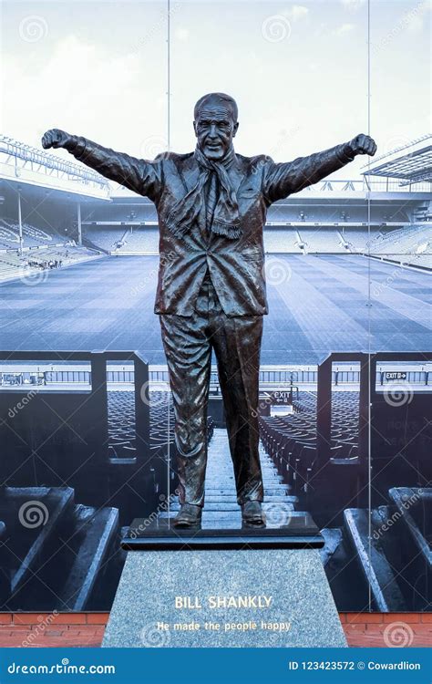 Statue of Bill Shankly at Anfield Stadium, the Home Ground of Liverpool ...