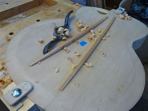 Bobs Archtop Guitar Build Cutting And Fitting The Top Braces