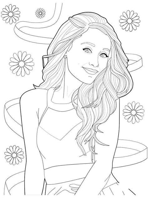 Coloriage Ariana Grande Glamour télécharger et imprimer gratuit sur