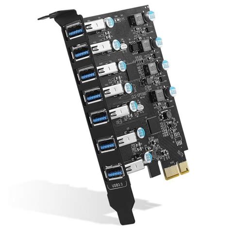 Pcie To Usb 30 7 Port Pci Express Expansion Card Pci E Usb30