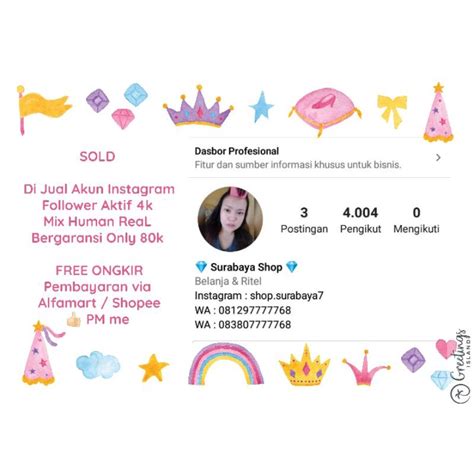 Jual Akun Instagram Follower 4K Bergaransi Shopee Indonesia