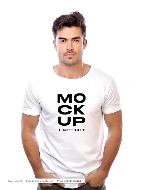 Modelo De Camiseta Blanca Para Hombres Psd Premium Generado Con Ia