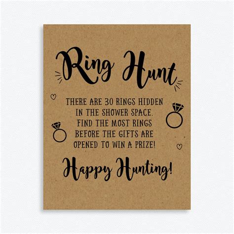 Ring Hunt Game Bridal Shower Ring Hunt Game Look For Rings Etsy