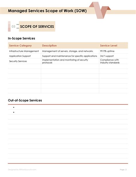 managed services scope  work template wordlayouts