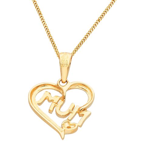 Ct Yellow Gold Diamond Mum Heart Pendant Buy Online Free Insured