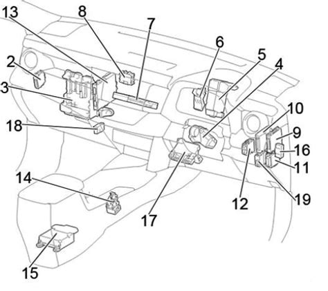 Toyota RAV4 XA40 Y CA40 2013 2019 Caja De Fusibles Esquema