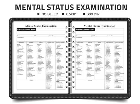 Premium Vector Mental Status Examination Checklist Notebook Or Logbook Journal Template