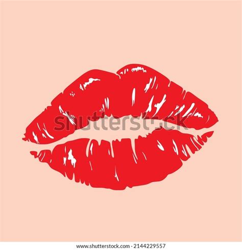 Halfopen Mouth Plump Lips Kiss Isolated Stock Vector Royalty Free