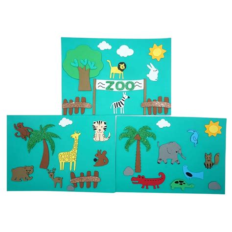 A4 Eva Foam Paper Sheet Animals In The Zoo For Children To Diy Stickers ...