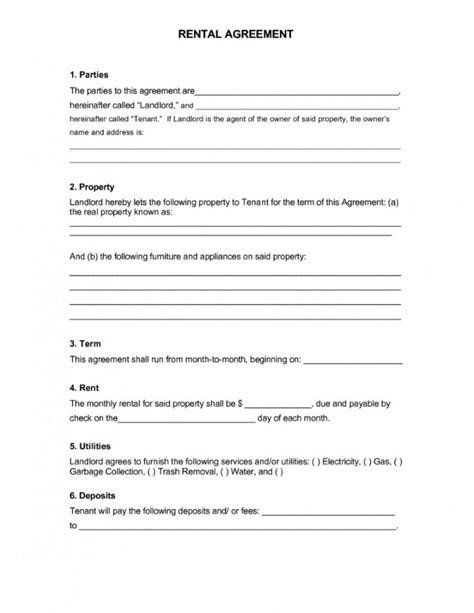 Sample Of Sample Lease Agreement Template Free Addictionary Furniture