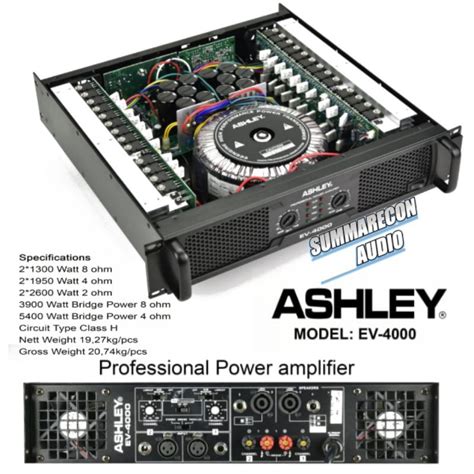 Jual Power Ashley Ev Original Class H Power Amplifier Ashley