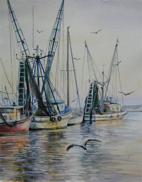 Fishing boats at sunrise Painting | Boat painting, Sunrise painting ...