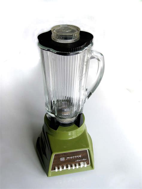 Vintage Blender By Waring Model 1186 Avocado Green Faux