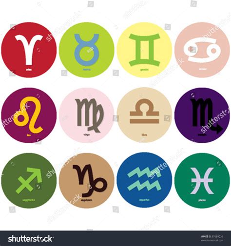 Horoscope Signs - Symbols Stock Vector 97089035 : Shutterstock