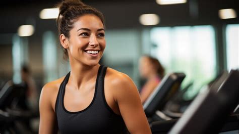 Premium Photo | Portrait of a young athletic woman in a gym