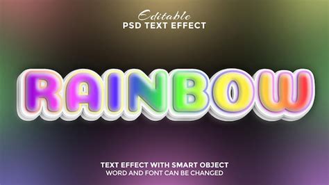 Effet de texte coloré arc en ciel 3d modifiable PSD Premium