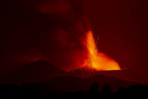 Photos Show Mount Etna Spewing Hot Lava Into The Air As Italian Volcano Erupts Again AOL