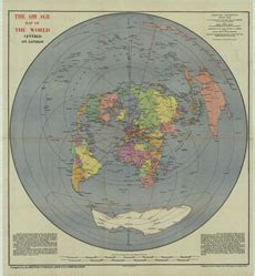 Map Air Age Of The A Polar Projection Historic Antique Vintage