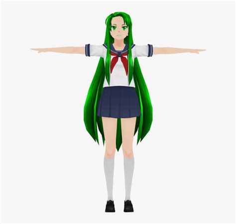 Long Hair Midori Yandere Simulator Characters Full Body Png Image