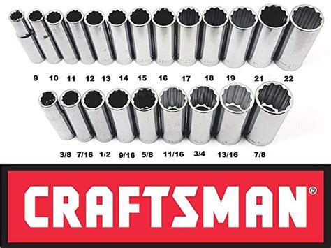 Craftsman Pc Sae Standard Metric Drive Point Deep Well Socket