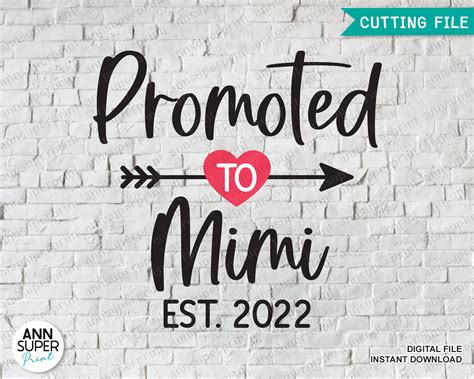 Promoted To Mimi Est 2022 SVG Mimi Svg First Time Mimi Svg Etsy New