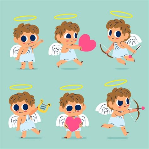 Colecci N De Personajes De Cupido De Dise O Plano Vector Gratis