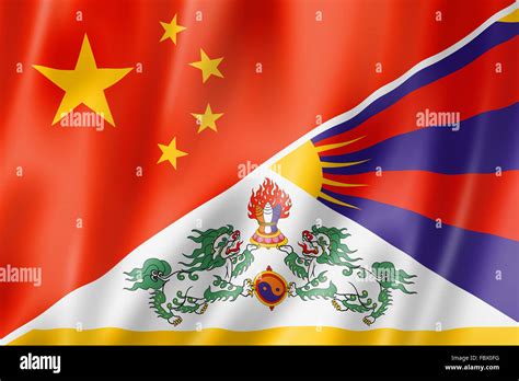 China And Tibet Flag Stock Photo Alamy