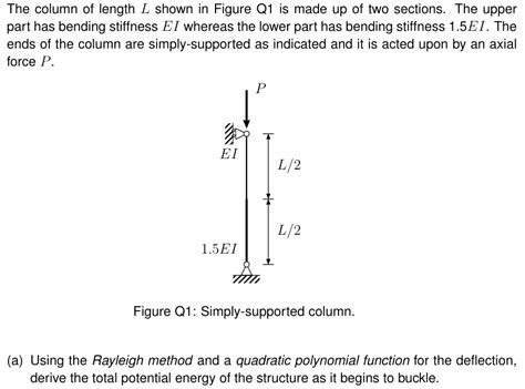 Solved The Column Of Length L Shown In Figure Q Solutioninn