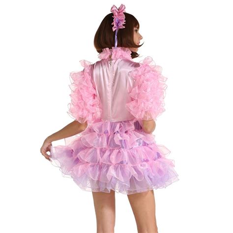 Gocebaby Sissy Maid Half Sleeve Lockable Puffy Pink Dress Uniform