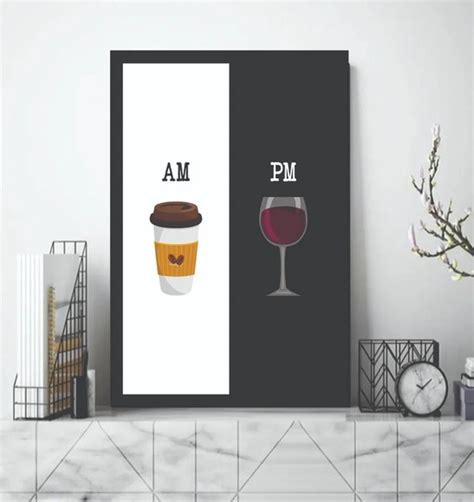 Quadro Decorativo AM PM Café Vinho Cozinha Copa 1 Peça Elo7