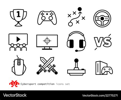 Esport Competition Icons Royalty Free Vector Image