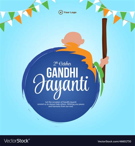 Gandhi jayanti 2nd october banner design Vector Image