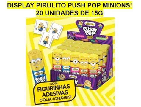 Display Pirulito Push Pop Minions 20 Unidades De 15g Frete Grátis