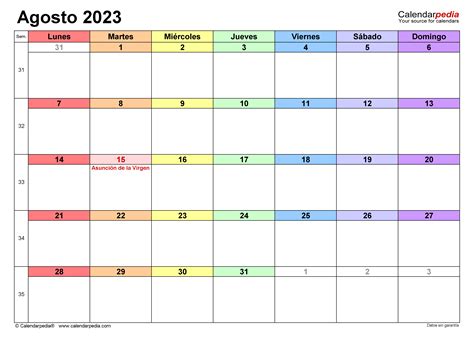 Calendario Agosto 2023 Descarga E Imprime Gratis