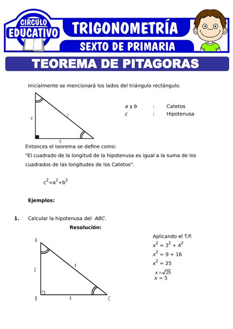 Ejercicios De Teorema De Pitagoras Para Sexto De Primariadoc Porn Sex Picture