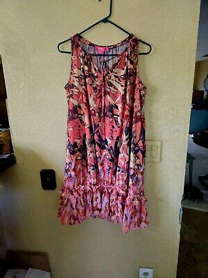 Nwt Catherine Malandrino Sz M Bayon Sunset Orange Printed Ruffle Maxi