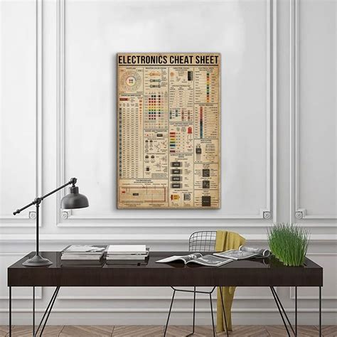 Electronics Cheat Sheet Knowledge Poster Vintage Poster Etsy