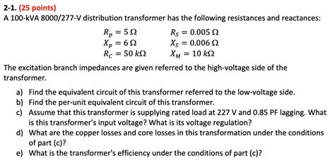 Solved Points A Kva V Distribution Chegg