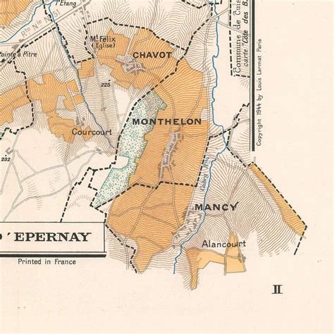 Old Map of Marne River Valley Champagne Vineyards France - Etsy