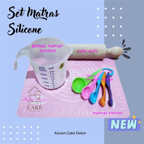 Rolling Pin Dan Alas Silikon Adonan Kue 1 Set Lazada Indonesia