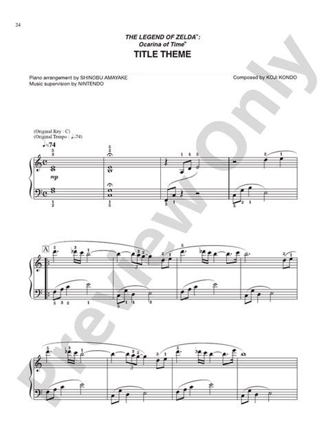 The Legend Of Zelda™ Series For Easy Piano Piano Nintendo® Digital Sheet Music Download