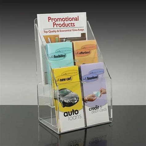 Rectangular Acrylic Pocket Brochure Stand For Display Size X