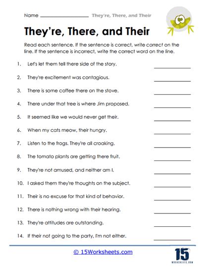 Free Printable: Homophones (Theyre, Their, There) - We Are Teachers ...